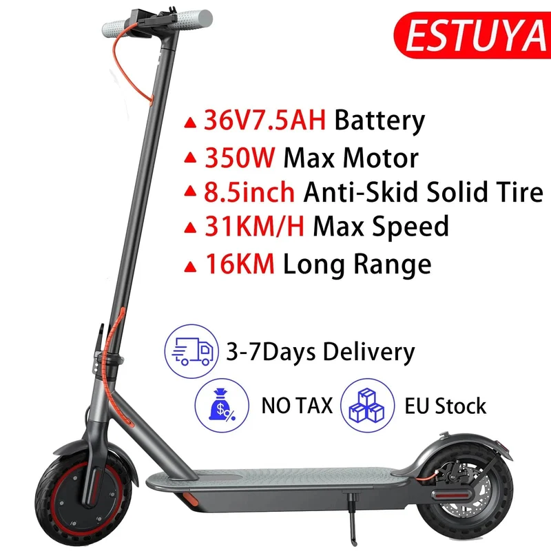 JUICEASE Elektroroller 1000 W/350 W Leistungsstarker Motor 7.5/14.5 Ah Akku Faltbarer Escooter 8.5/10 Zoll Anti-Skip-Reifen für Erwachsene