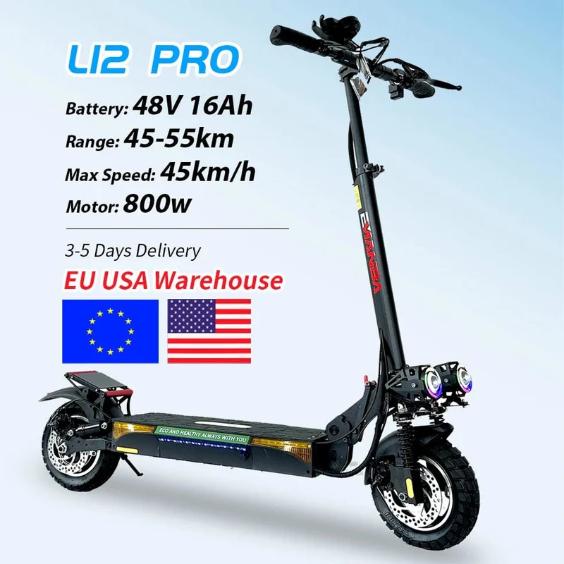 Europäisches US-Lager, faltbarer, tragbarer Elektroroller mit 2 Rädern, 800 W, für Erwachsene