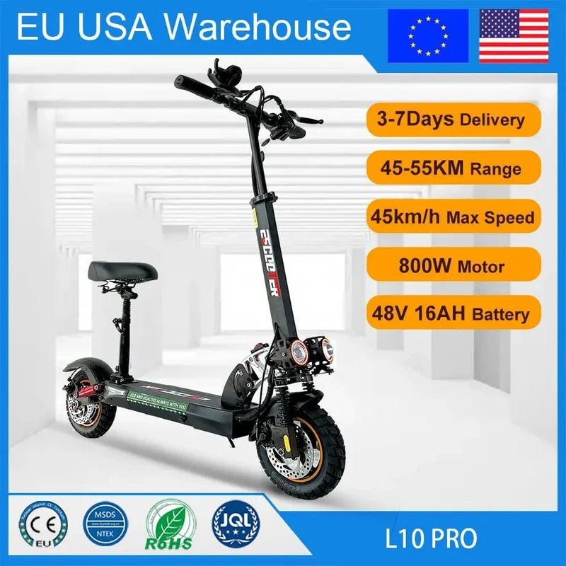 7 Tage Lieferung 800 W leistungsstarker elektrischer Tretroller, rutschfester Offroad-Reifen, 45 km/h E-Scooter, 45 km, 55 km Reichweite