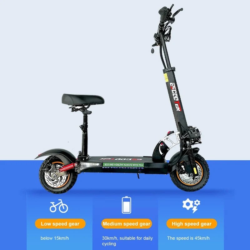 7 Tage Lieferung 800 W leistungsstarker elektrischer Tretroller, rutschfester Offroad-Reifen, 45 km/h E-Scooter, 45 km, 55 km Reichweite