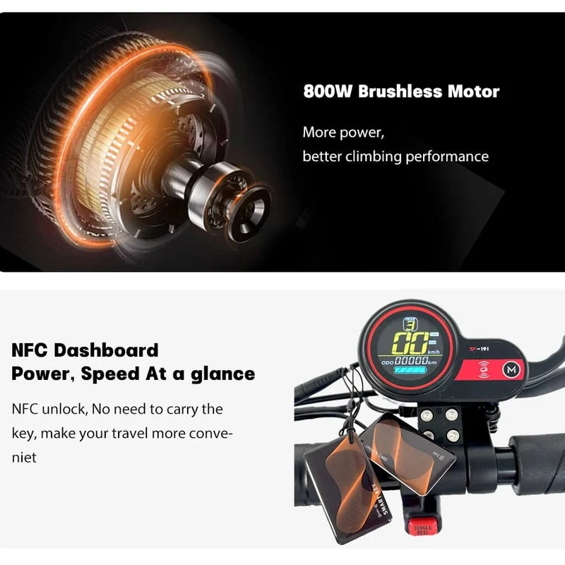Eu USA Versand 800W 48V Leistungsstarker Elektroroller für Erwachsene 10 Zoll Offroad-Reifen UK Höchstgeschwindigkeit 45-55 km/H Faltbar