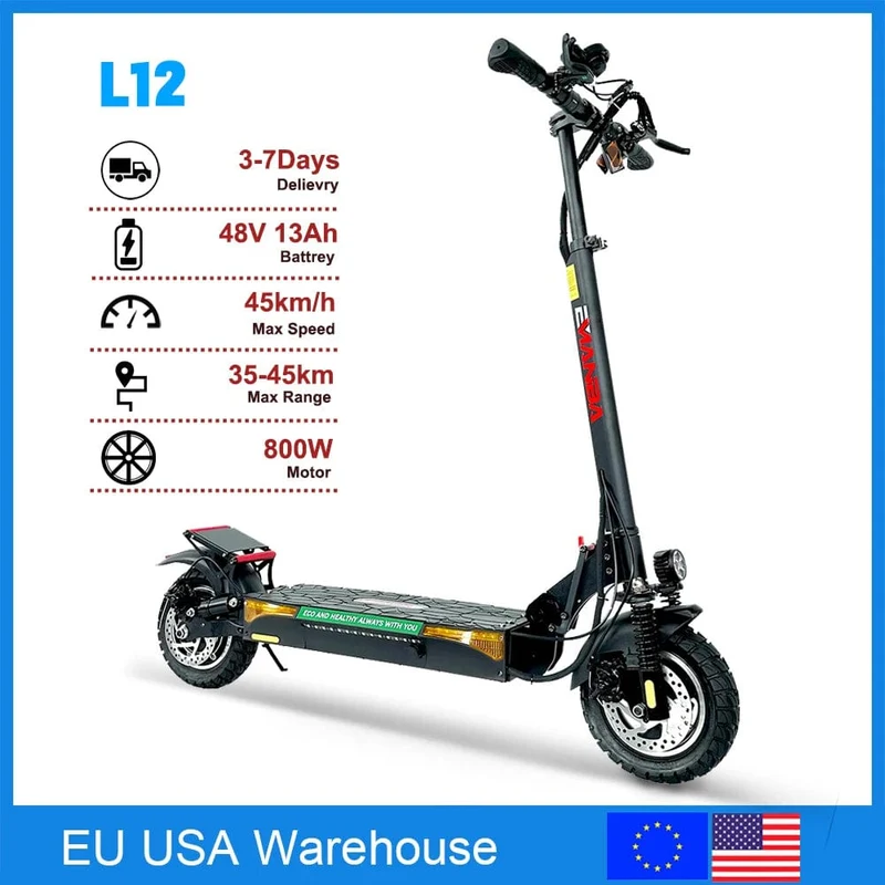 Eu USA Versand 800W 48V Leistungsstarker Elektroroller für Erwachsene 10 Zoll Offroad-Reifen UK Höchstgeschwindigkeit 45-55 km/H Faltbar