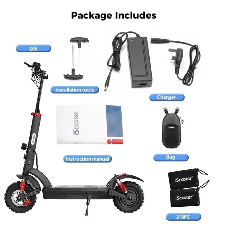 Elektroroller iScooter IX4/IX5/IX6 800W 1000W Leistungsstarker Motor 48V17.5AH Elektro-Trittroller 10 Zoll 11 Zoll Fat Tire E-Scooter