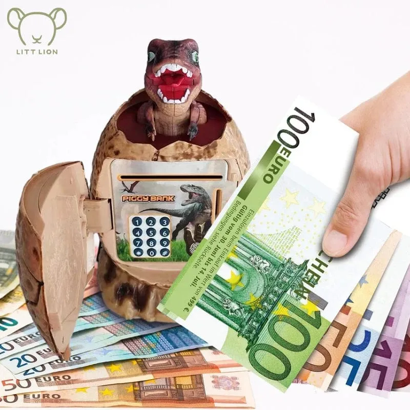Sparschwein, Dinosaurier-Spielzeug, digitaler elektronischer Fingerabdruck, leuchtendes Sparschwein, Sparschweine, um Geld zu sparen und Spielzeug für Bankspiele