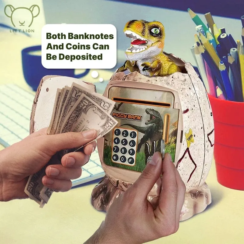 Sparschwein, Dinosaurier-Spielzeug, digitaler elektronischer Fingerabdruck, leuchtendes Sparschwein, Sparschweine, um Geld zu sparen und Spielzeug für Bankspiele