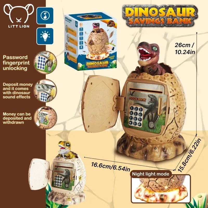 Sparschwein, Dinosaurier-Spielzeug, digitaler elektronischer Fingerabdruck, leuchtendes Sparschwein, Sparschweine, um Geld zu sparen und Spielzeug für Bankspiele