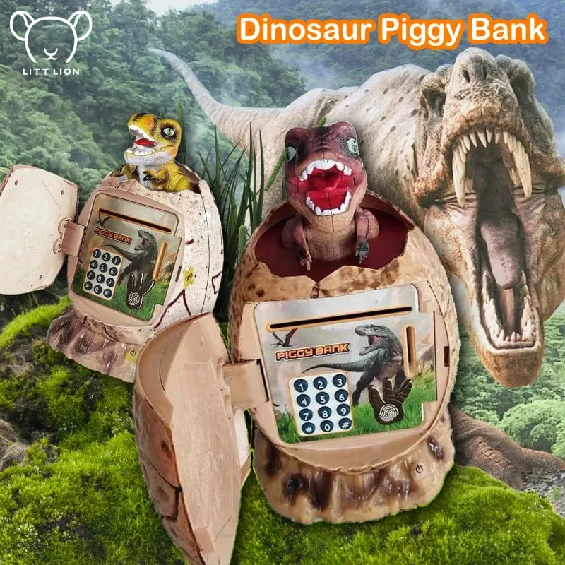 Sparschwein, Dinosaurier-Spielzeug, digitaler elektronischer Fingerabdruck, leuchtendes Sparschwein, Sparschweine, um Geld zu sparen und Spielzeug für Bankspiele
