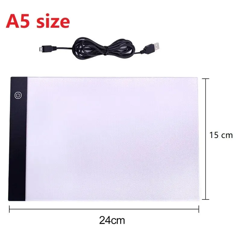 A5 LED-Zeichentablett, digitales Grafikpad, USB-LED-Lichtbox, Kopiertafel, elektronische Kunst, Grafik, Malerei, Schreibtisch