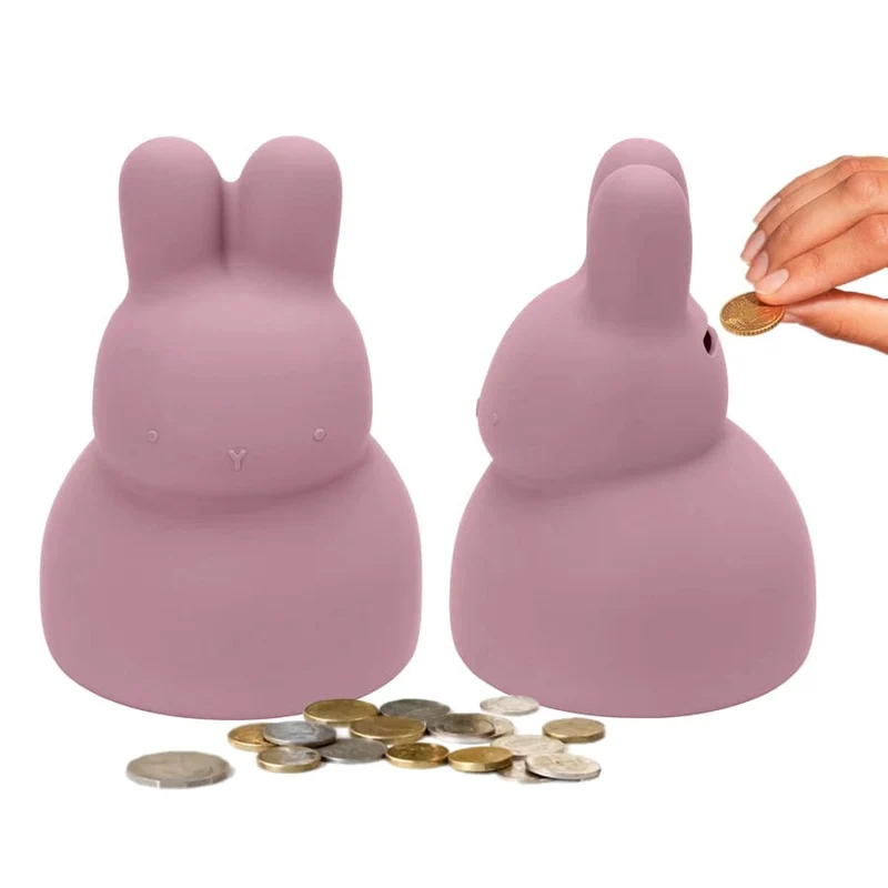 Niedliche Cartoon-Tier-Silikon-Sparschwein-Geldmünze zum Anziehen von Geld, Jar-Münzen, Spardose, Spardose, Münzen, Babyspielzeug