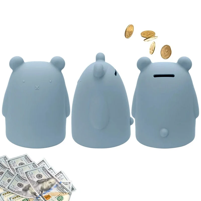 Niedliche Cartoon-Tier-Silikon-Sparschwein-Geldmünze zum Anziehen von Geld, Jar-Münzen, Spardose, Spardose, Münzen, Babyspielzeug