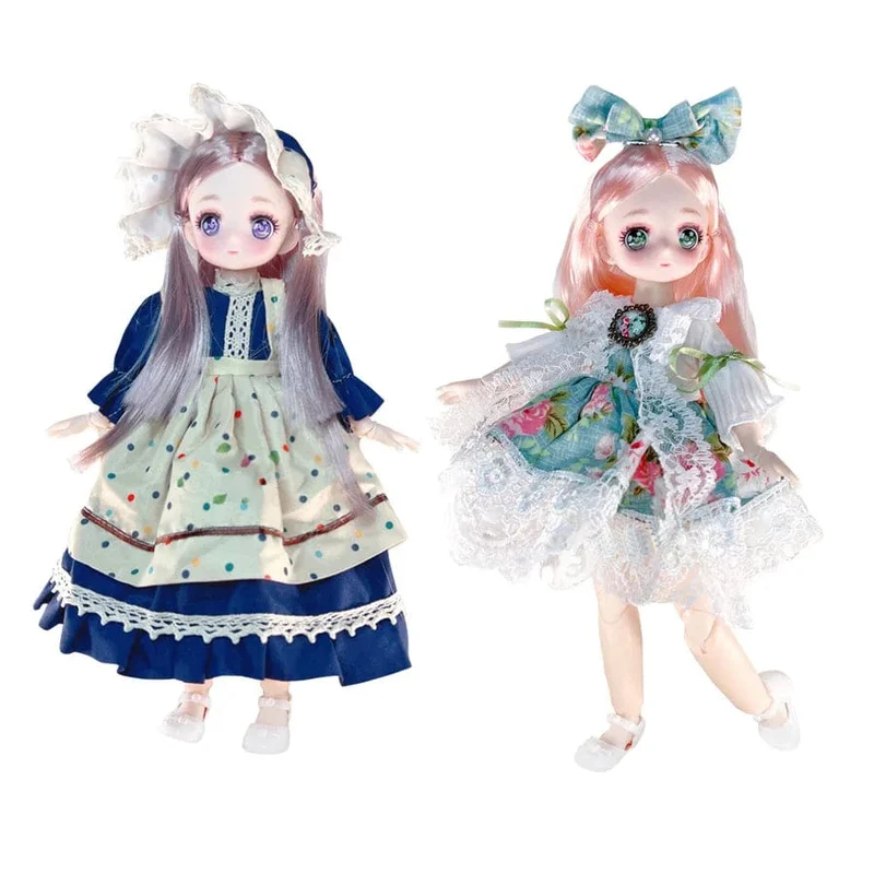 Hübsche Anime 1/6 Bjd Byte Puppen für Mädchen von 6 bis 10 Jahren, Kugelgelenk-Comic-Gesichtspuppe, 30 cm, mit Kleidern, Kleidung, Dress Up Girl