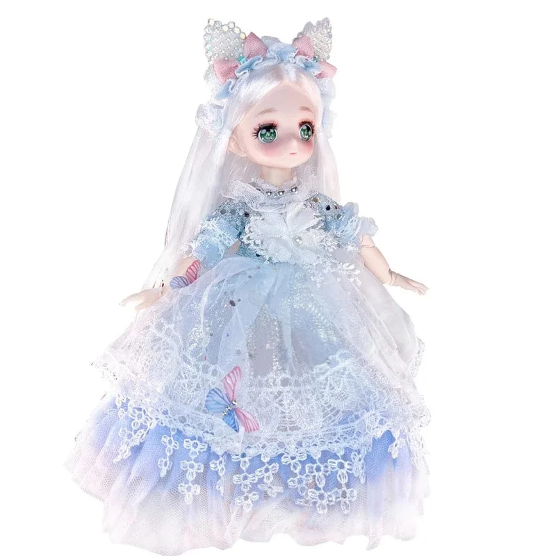 Hübsche Anime 1/6 Bjd Byte Puppen für Mädchen von 6 bis 10 Jahren, Kugelgelenk-Comic-Gesichtspuppe, 30 cm, mit Kleidern, Kleidung, Dress Up Girl