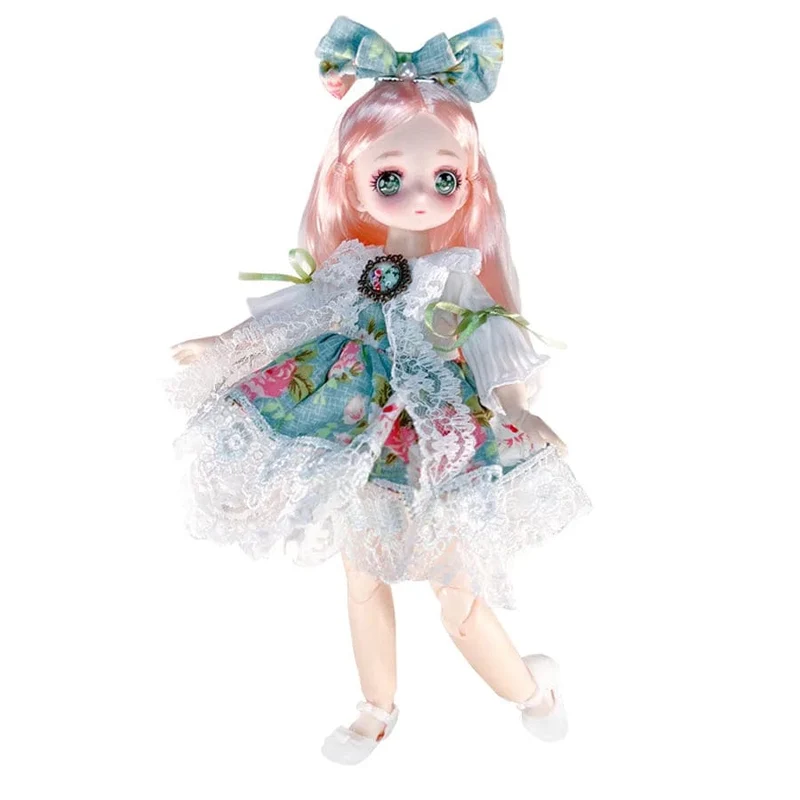 Hübsche Anime 1/6 Bjd Byte Puppen für Mädchen von 6 bis 10 Jahren, Kugelgelenk-Comic-Gesichtspuppe, 30 cm, mit Kleidern, Kleidung, Dress Up Girl