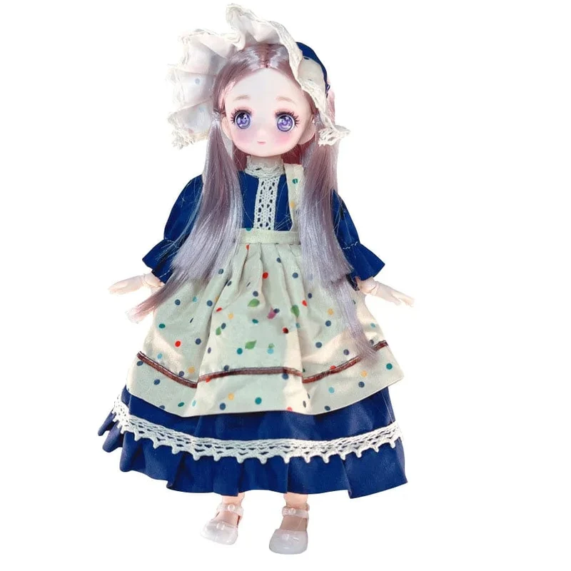 Hübsche Anime 1/6 Bjd Byte Puppen für Mädchen von 6 bis 10 Jahren, Kugelgelenk-Comic-Gesichtspuppe, 30 cm, mit Kleidern, Kleidung, Dress Up Girl