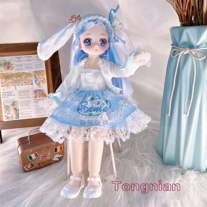 Hübsche Anime 1/6 Bjd Byte Puppen für Mädchen von 6 bis 10 Jahren, Kugelgelenk-Comic-Gesichtspuppe, 30 cm, mit Kleidern, Kleidung, Dress Up Girl