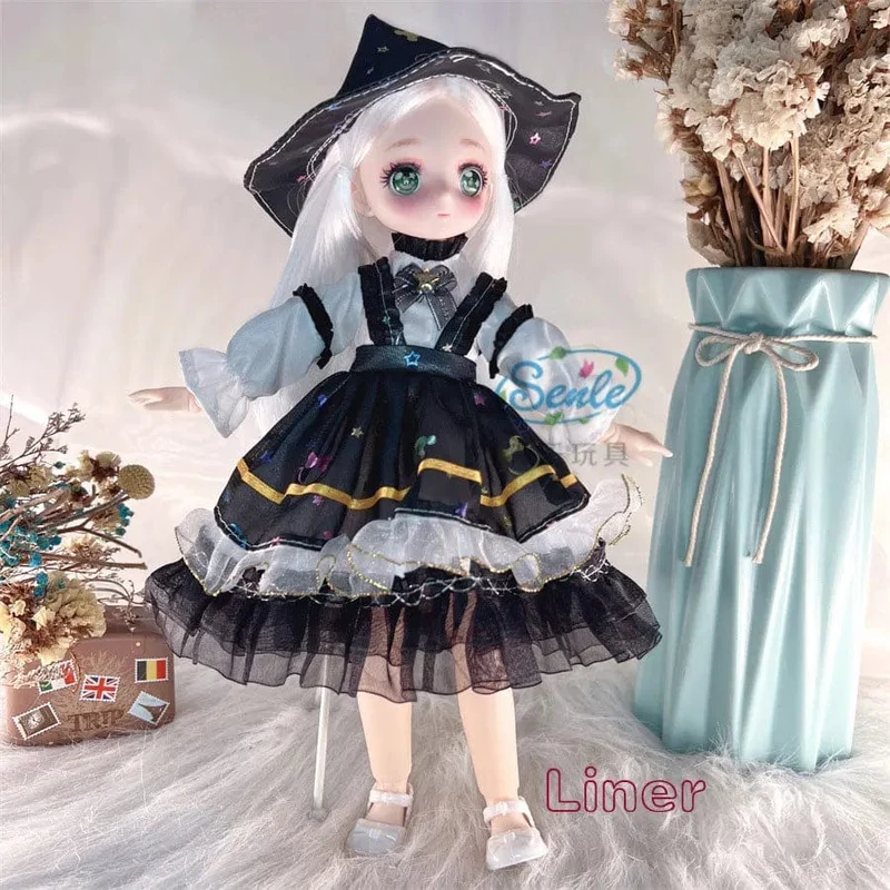 Hübsche Anime 1/6 Bjd Byte Puppen für Mädchen von 6 bis 10 Jahren, Kugelgelenk-Comic-Gesichtspuppe, 30 cm, mit Kleidern, Kleidung, Dress Up Girl