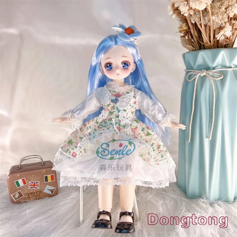 Hübsche Anime 1/6 Bjd Byte Puppen für Mädchen von 6 bis 10 Jahren, Kugelgelenk-Comic-Gesichtspuppe, 30 cm, mit Kleidern, Kleidung, Dress Up Girl