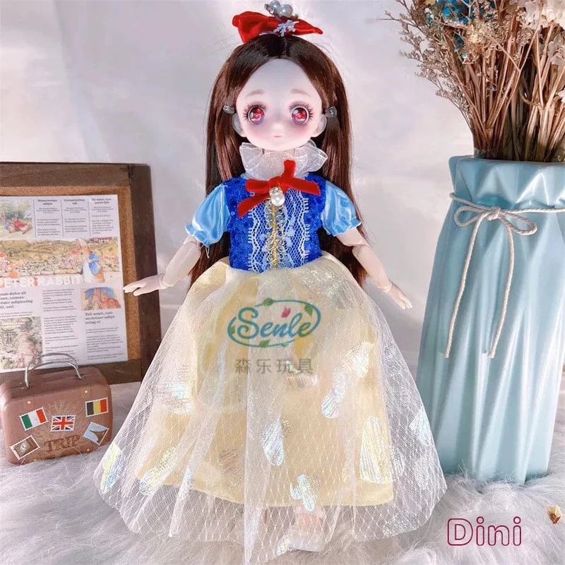 Hübsche Anime 1/6 Bjd Byte Puppen für Mädchen von 6 bis 10 Jahren, Kugelgelenk-Comic-Gesichtspuppe, 30 cm, mit Kleidern, Kleidung, Dress Up Girl