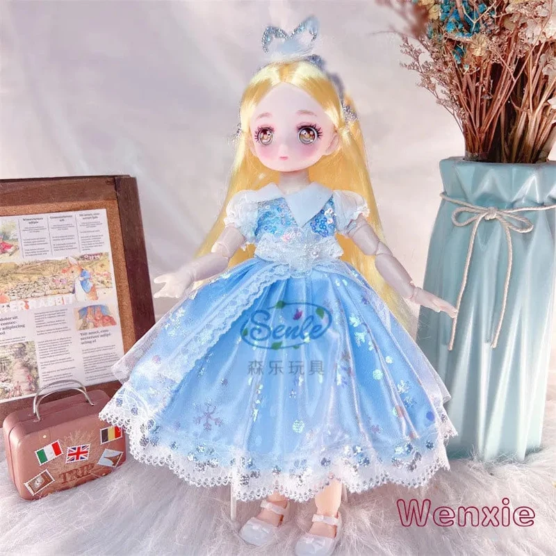 Hübsche Anime 1/6 Bjd Byte Puppen für Mädchen von 6 bis 10 Jahren, Kugelgelenk-Comic-Gesichtspuppe, 30 cm, mit Kleidern, Kleidung, Dress Up Girl