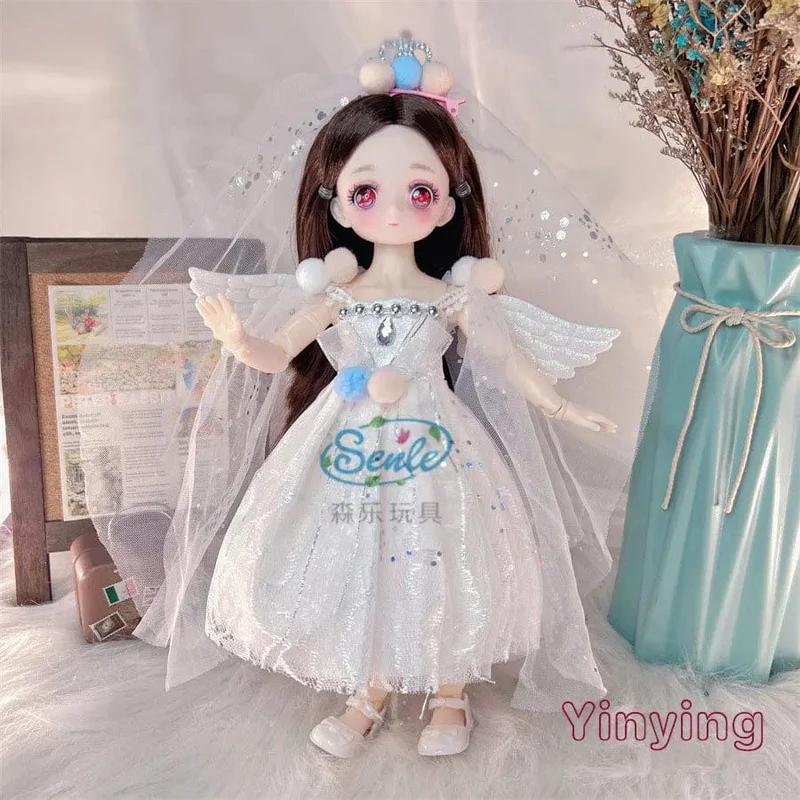 Hübsche Anime 1/6 Bjd Byte Puppen für Mädchen von 6 bis 10 Jahren, Kugelgelenk-Comic-Gesichtspuppe, 30 cm, mit Kleidern, Kleidung, Dress Up Girl