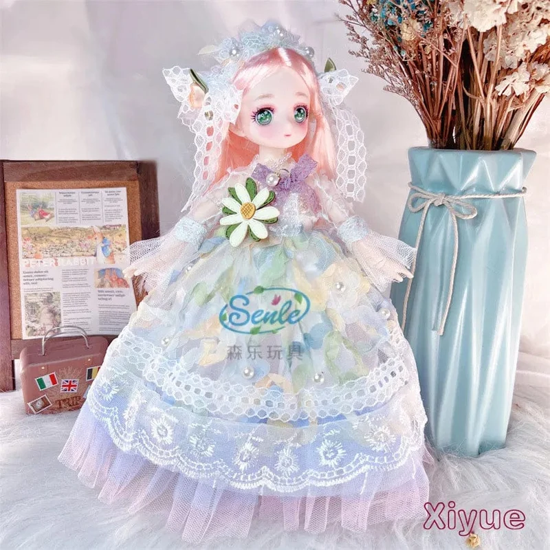 Hübsche Anime 1/6 Bjd Byte Puppen für Mädchen von 6 bis 10 Jahren, Kugelgelenk-Comic-Gesichtspuppe, 30 cm, mit Kleidern, Kleidung, Dress Up Girl
