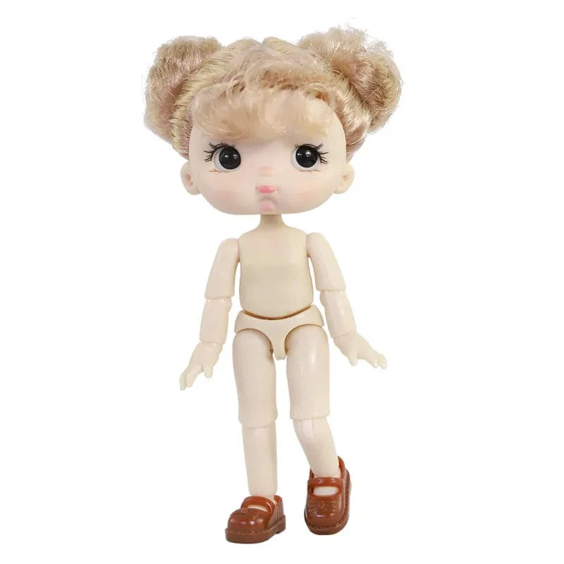 OB11 Körperpuppe 3D Augen 12CM Puppe 12 Abnehmbare Gelenke Niedlicher Ausdruck Mädchen Nackt BJD Halbfertiges Spielzeug Zubehör Geschenk für Mädchen