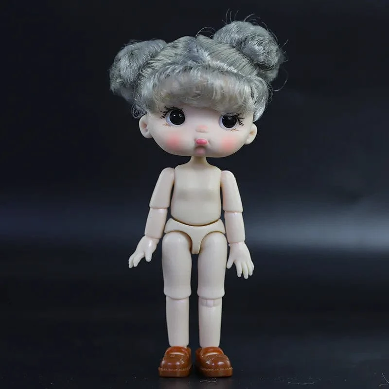 OB11 Körperpuppe 3D Augen 12CM Puppe 12 Abnehmbare Gelenke Niedlicher Ausdruck Mädchen Nackt BJD Halbfertiges Spielzeug Zubehör Geschenk für Mädchen