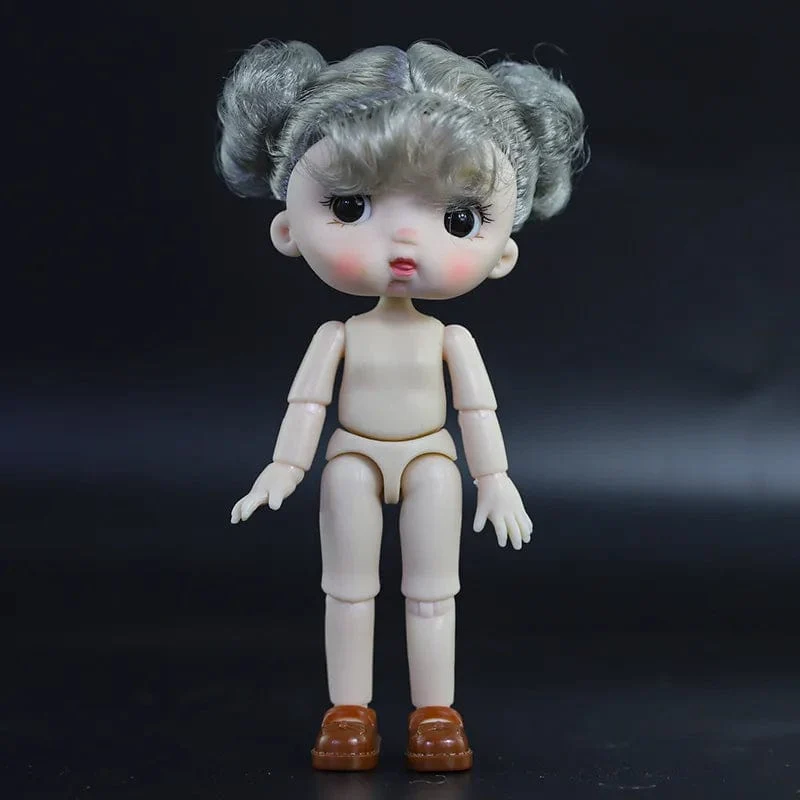 OB11 Körperpuppe 3D Augen 12CM Puppe 12 Abnehmbare Gelenke Niedlicher Ausdruck Mädchen Nackt BJD Halbfertiges Spielzeug Zubehör Geschenk für Mädchen