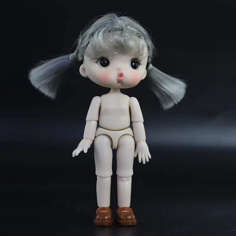OB11 Körperpuppe 3D Augen 12CM Puppe 12 Abnehmbare Gelenke Niedlicher Ausdruck Mädchen Nackt BJD Halbfertiges Spielzeug Zubehör Geschenk für Mädchen
