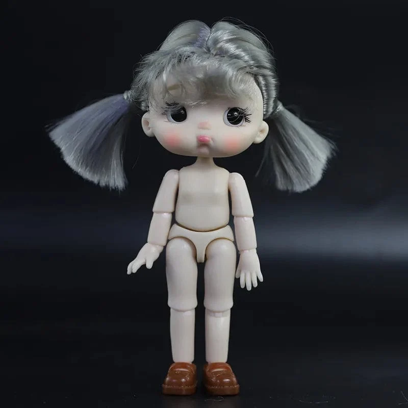 OB11 Körperpuppe 3D Augen 12CM Puppe 12 Abnehmbare Gelenke Niedlicher Ausdruck Mädchen Nackt BJD Halbfertiges Spielzeug Zubehör Geschenk für Mädchen