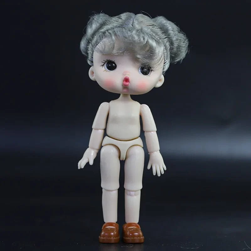 OB11 Körperpuppe 3D Augen 12CM Puppe 12 Abnehmbare Gelenke Niedlicher Ausdruck Mädchen Nackt BJD Halbfertiges Spielzeug Zubehör Geschenk für Mädchen