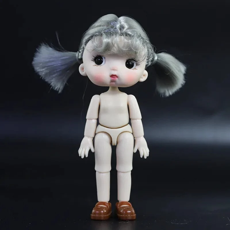 OB11 Körperpuppe 3D Augen 12CM Puppe 12 Abnehmbare Gelenke Niedlicher Ausdruck Mädchen Nackt BJD Halbfertiges Spielzeug Zubehör Geschenk für Mädchen