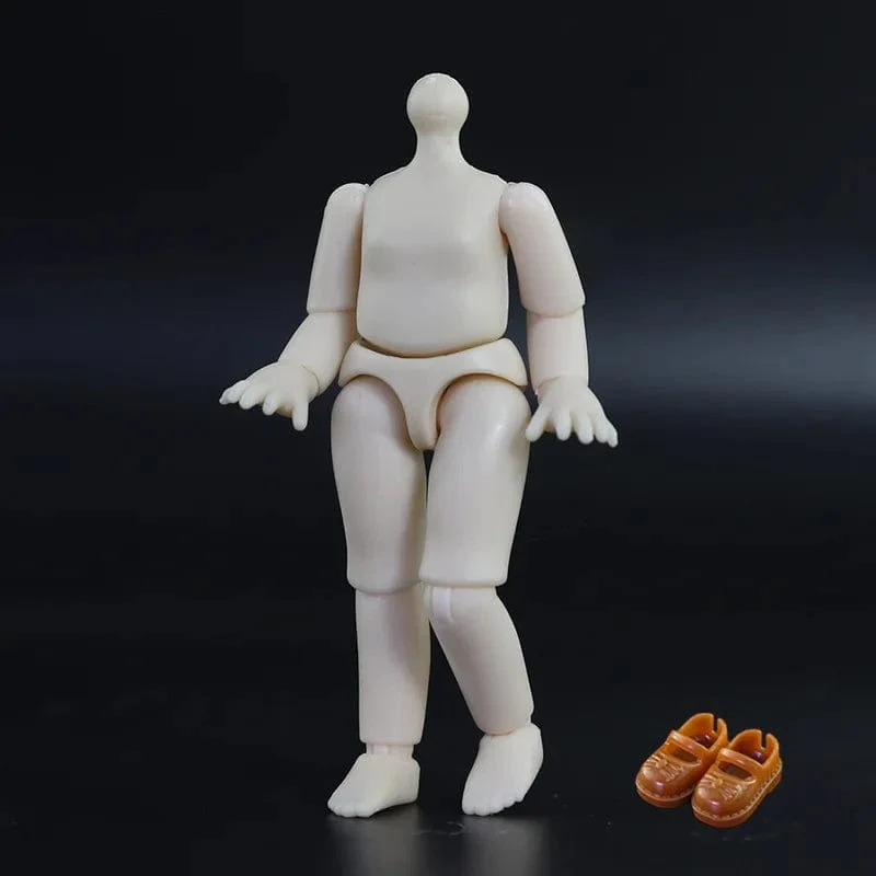 OB11 Körperpuppe 3D Augen 12CM Puppe 12 Abnehmbare Gelenke Niedlicher Ausdruck Mädchen Nackt BJD Halbfertiges Spielzeug Zubehör Geschenk für Mädchen