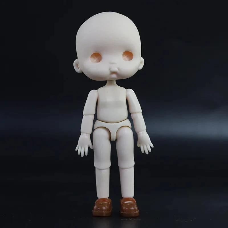 OB11 Körperpuppe 3D Augen 12CM Puppe 12 Abnehmbare Gelenke Niedlicher Ausdruck Mädchen Nackt BJD Halbfertiges Spielzeug Zubehör Geschenk für Mädchen