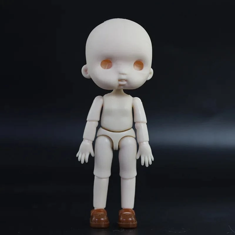 OB11 Körperpuppe 3D Augen 12CM Puppe 12 Abnehmbare Gelenke Niedlicher Ausdruck Mädchen Nackt BJD Halbfertiges Spielzeug Zubehör Geschenk für Mädchen