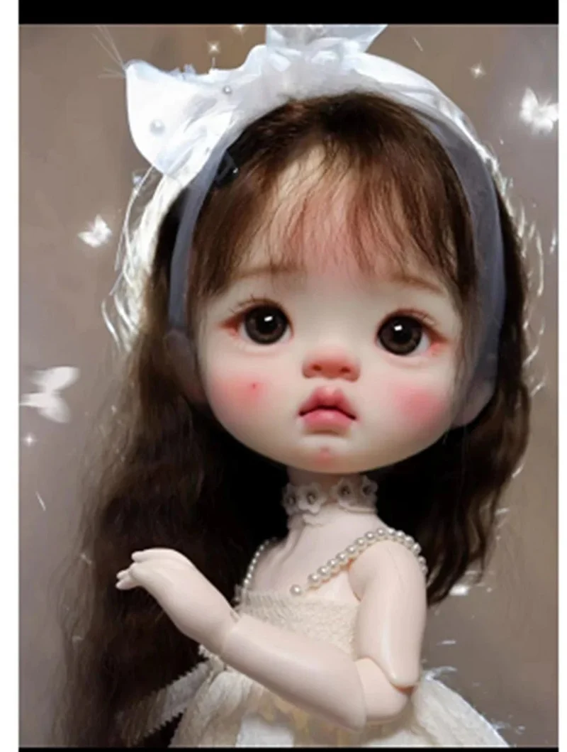 Auf lager 1/6 26cm qianqian yuanbao BJD sd Puppe Großen Kopf Harz Material DIY Zubehör Kind Spielzeug Mädchen Geschenk Freies verschiffen