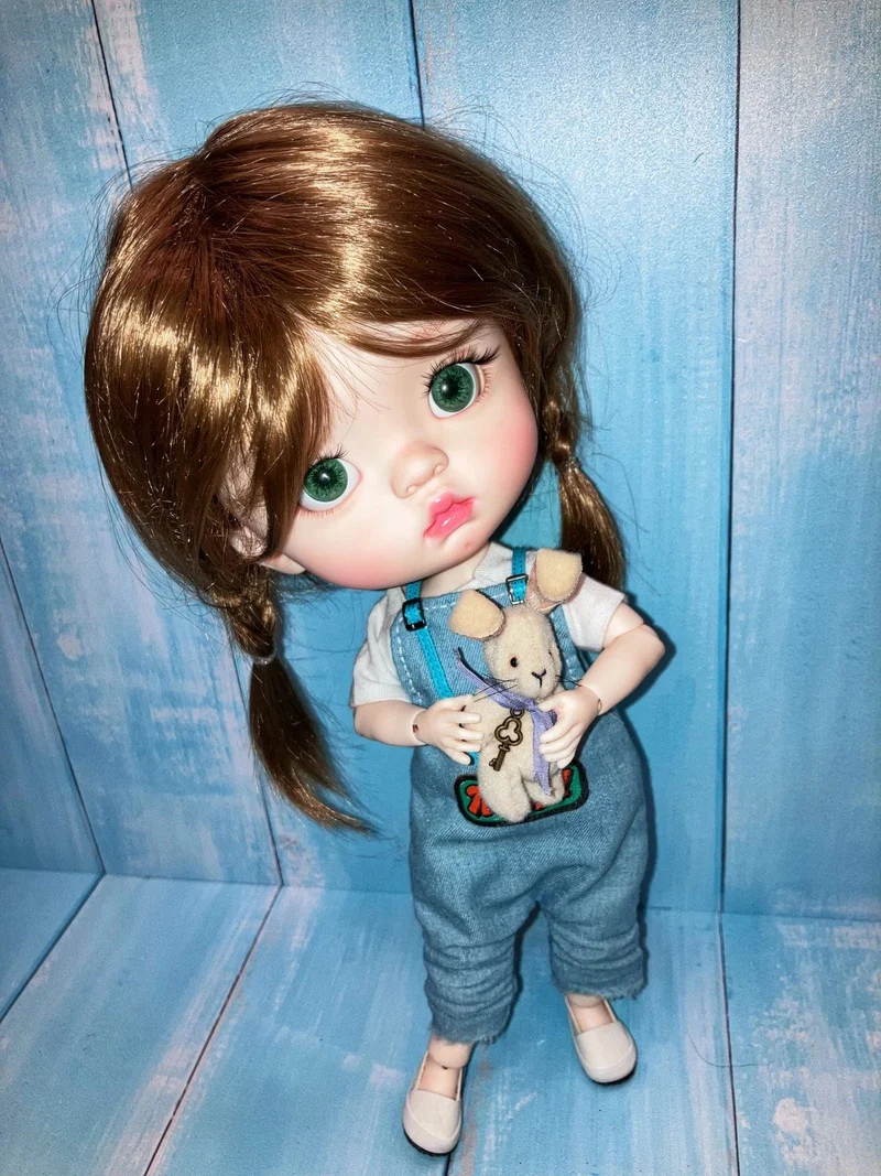 Auf lager 1/6 26cm qianqian yuanbao BJD sd Puppe Großen Kopf Harz Material DIY Zubehör Kind Spielzeug Mädchen Geschenk Freies verschiffen