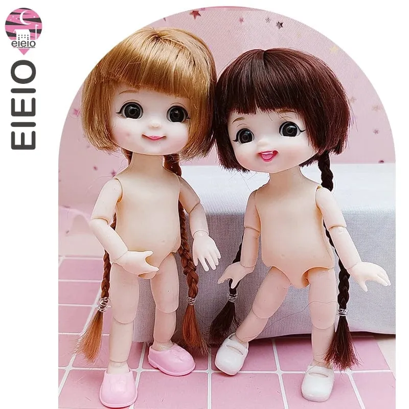 Ob11 Neue BJD Puppe 16cm 13 Gelenke Kunststoff Mode Puppen Baby KÖRPER Outfit Täglichen Casual Zubehör Spielzeug für Mädchen DIY Geschenk
