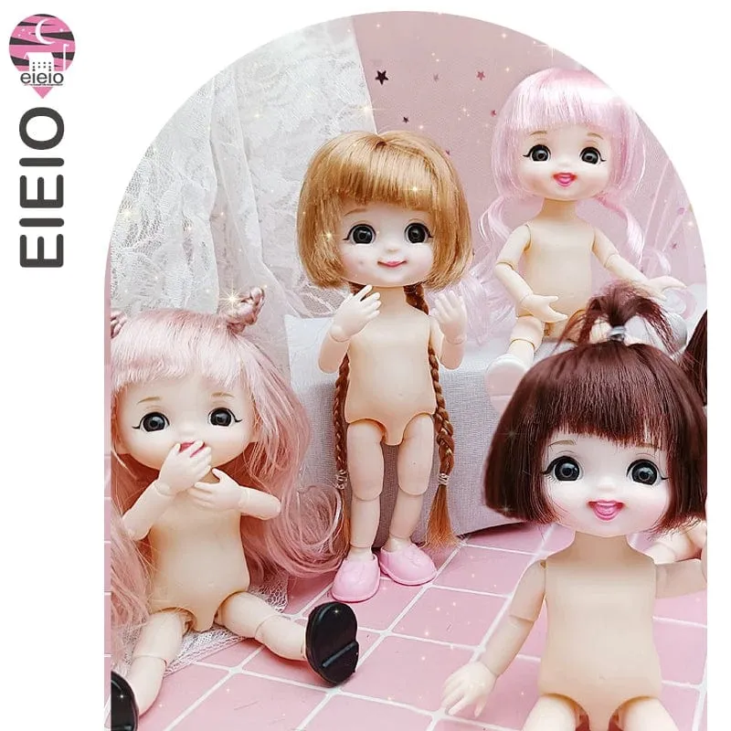 Ob11 Neue BJD Puppe 16cm 13 Gelenke Kunststoff Mode Puppen Baby KÖRPER Outfit Täglichen Casual Zubehör Spielzeug für Mädchen DIY Geschenk