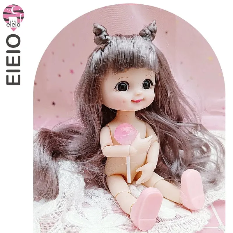 Ob11 Neue BJD Puppe 16cm 13 Gelenke Kunststoff Mode Puppen Baby KÖRPER Outfit Täglichen Casual Zubehör Spielzeug für Mädchen DIY Geschenk