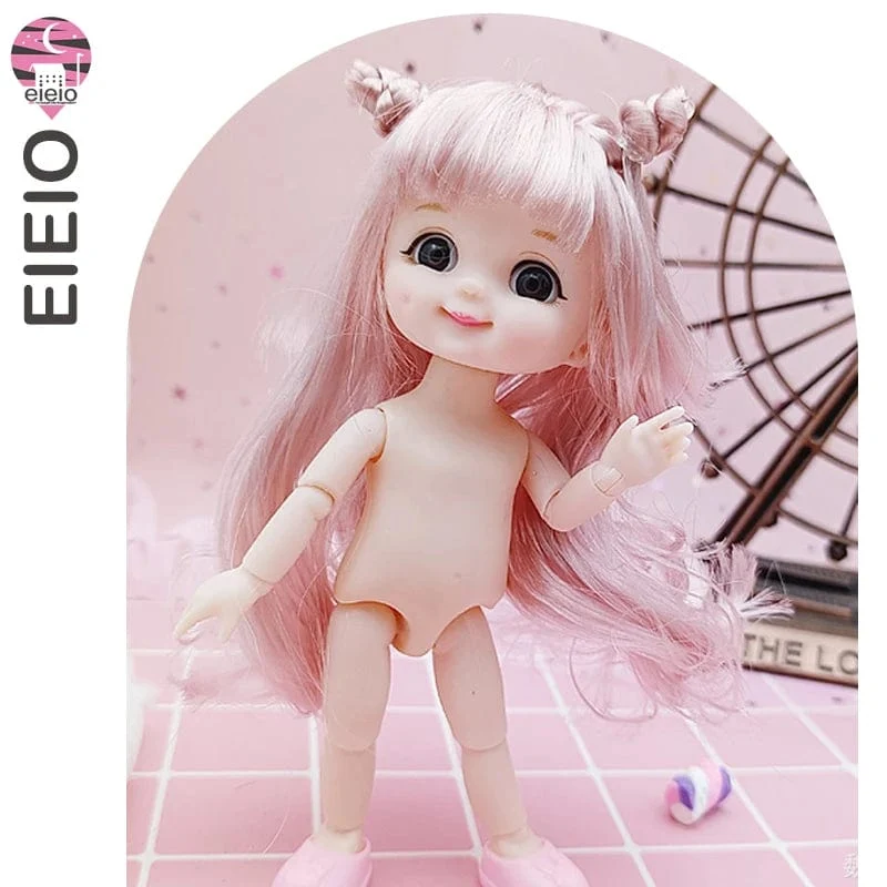 Ob11 Neue BJD Puppe 16cm 13 Gelenke Kunststoff Mode Puppen Baby KÖRPER Outfit Täglichen Casual Zubehör Spielzeug für Mädchen DIY Geschenk