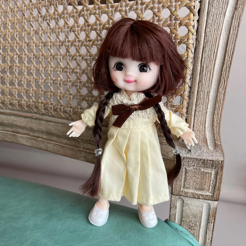 Ob11 Neue BJD Puppe 16cm 13 Gelenke Kunststoff Mode Puppen Baby KÖRPER Outfit Täglichen Casual Zubehör Spielzeug für Mädchen DIY Geschenk