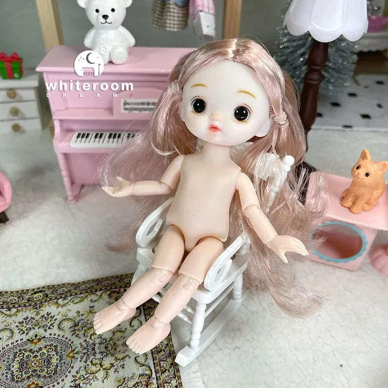 Ob11 Neue BJD Puppe 16cm 13 Gelenke Kunststoff Mode Puppen Baby KÖRPER Outfit Täglichen Casual Zubehör Spielzeug für Mädchen DIY Geschenk