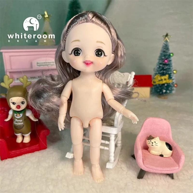 Ob11 Neue BJD Puppe 16cm 13 Gelenke Kunststoff Mode Puppen Baby KÖRPER Outfit Täglichen Casual Zubehör Spielzeug für Mädchen DIY Geschenk