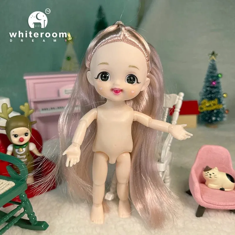Ob11 Neue BJD Puppe 16cm 13 Gelenke Kunststoff Mode Puppen Baby KÖRPER Outfit Täglichen Casual Zubehör Spielzeug für Mädchen DIY Geschenk