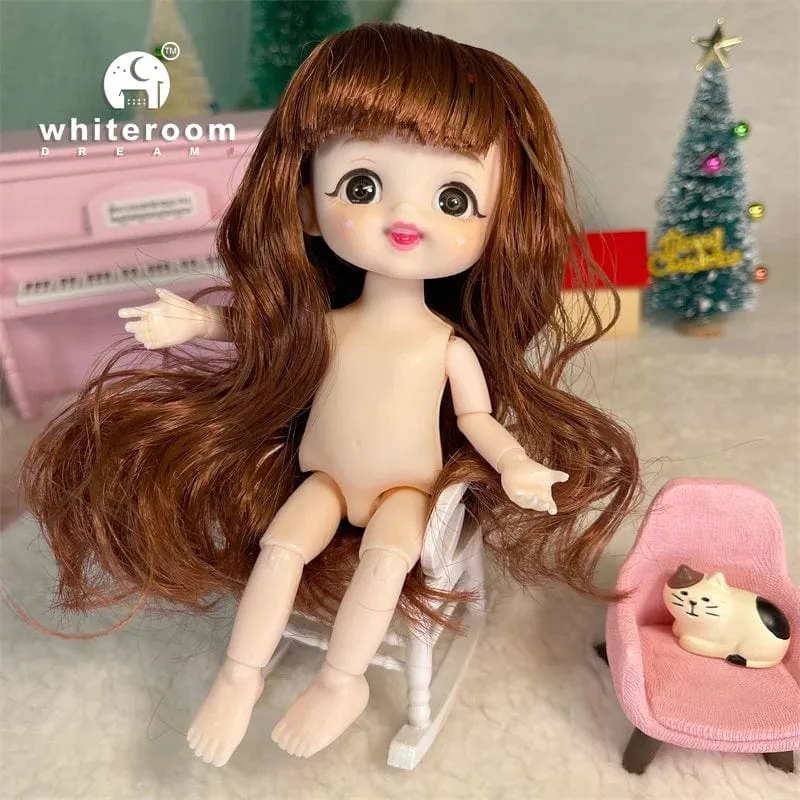 Ob11 Neue BJD Puppe 16cm 13 Gelenke Kunststoff Mode Puppen Baby KÖRPER Outfit Täglichen Casual Zubehör Spielzeug für Mädchen DIY Geschenk