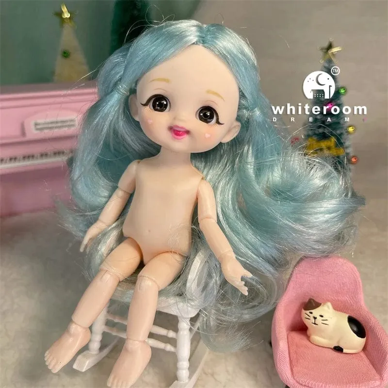 Ob11 Neue BJD Puppe 16cm 13 Gelenke Kunststoff Mode Puppen Baby KÖRPER Outfit Täglichen Casual Zubehör Spielzeug für Mädchen DIY Geschenk