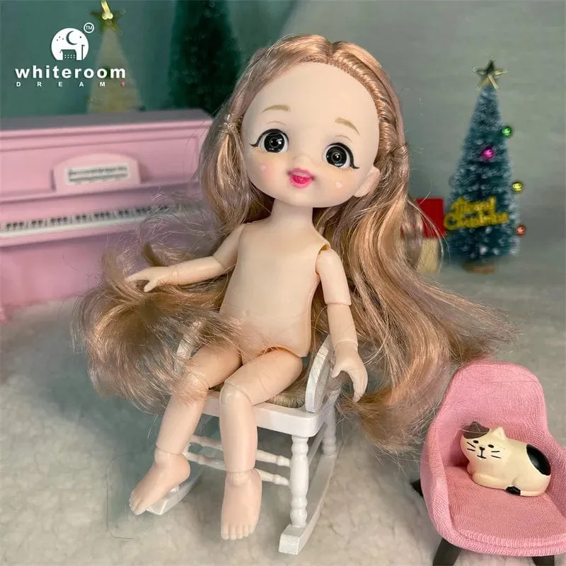 Ob11 Neue BJD Puppe 16cm 13 Gelenke Kunststoff Mode Puppen Baby KÖRPER Outfit Täglichen Casual Zubehör Spielzeug für Mädchen DIY Geschenk