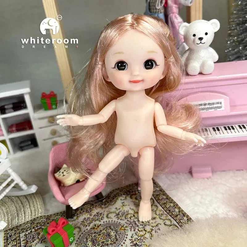 Ob11 Neue BJD Puppe 16cm 13 Gelenke Kunststoff Mode Puppen Baby KÖRPER Outfit Täglichen Casual Zubehör Spielzeug für Mädchen DIY Geschenk