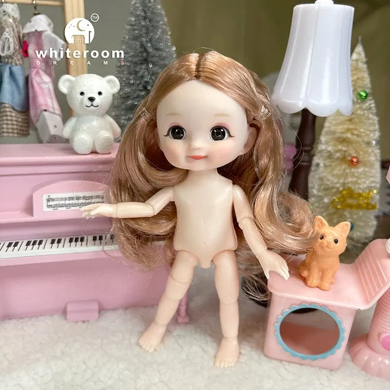Ob11 Neue BJD Puppe 16cm 13 Gelenke Kunststoff Mode Puppen Baby KÖRPER Outfit Täglichen Casual Zubehör Spielzeug für Mädchen DIY Geschenk